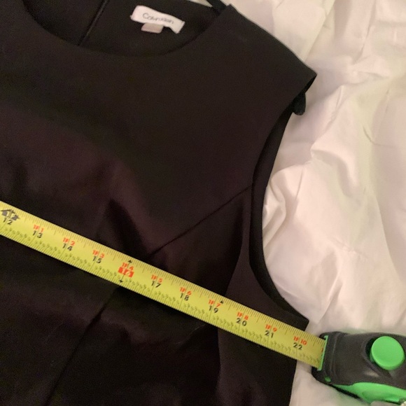 Calvin Klein Fit & Flare Black Sleeveless Dress with Mesh Hem 20W - Picture 11 of 13